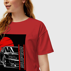 Футболка оверсайз женская Toyota Supra авто, цвет: красный — фото 2