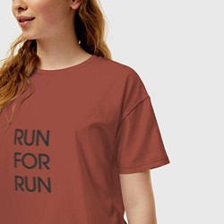 Футболка оверсайз женская Run for run, цвет: кирпичный — фото 2