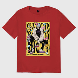 Футболка оверсайз женская Модный Годжо - Магическая битва, цвет: красный