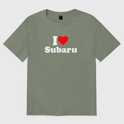 Футболка оверсайз женская I love Subaru sport, цвет: авокадо