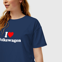 Футболка оверсайз женская I love Volkswagen, цвет: тёмно-синий — фото 2