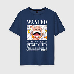 Женская футболка оверсайз Monkey D Luffy - wanted