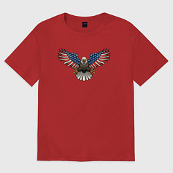Футболка оверсайз женская Орёл - США, цвет: красный