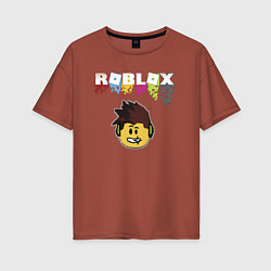 Женская футболка оверсайз Roblox pixel - роблокс пиксель видеоигра для детей