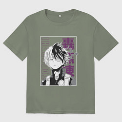 Футболка оверсайз женская Моя геройская академия Шото Тодороки, цвет: авокадо