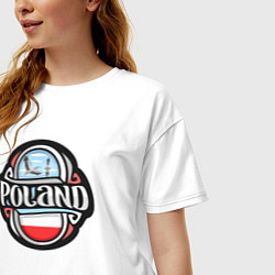 Футболка оверсайз женская Poland, цвет: белый — фото 2