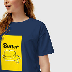 Футболка оверсайз женская Butter масло, цвет: тёмно-синий — фото 2