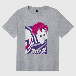 Футболка оверсайз женская Клинок рассекающий демонов Акадза, цвет: меланж