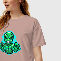 Футболка оверсайз женская Alien power, цвет: пыльно-розовый — фото 2