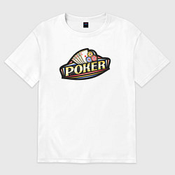 Футболка оверсайз женская Покер, цвет: белый