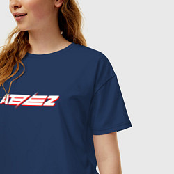 Футболка оверсайз женская Ateez logo, цвет: тёмно-синий — фото 2