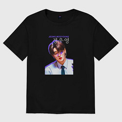 Футболка оверсайз женская Jeong Wooyoung Ateez, цвет: черный