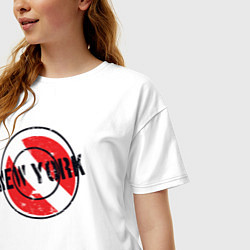 Футболка оверсайз женская NY city USA, цвет: белый — фото 2