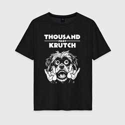 Футболка оверсайз женская Thousand Foot Krutch rock dog, цвет: черный