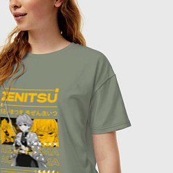 Футболка оверсайз женская Зеницу Клинок рассекающий демонов стиль, цвет: авокадо — фото 2