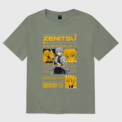 Футболка оверсайз женская Зеницу Клинок рассекающий демонов стиль, цвет: авокадо