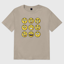 Футболка оверсайз женская Smiles 3x3, цвет: миндальный