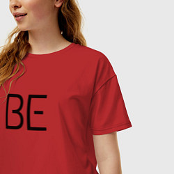 Футболка оверсайз женская BTS надпись be, цвет: красный — фото 2