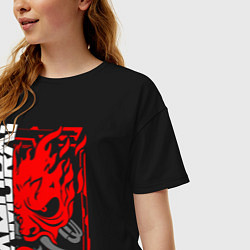 Футболка оверсайз женская Cyberpunk samurai, цвет: черный — фото 2