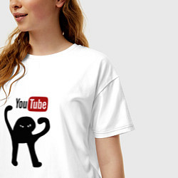 Футболка оверсайз женская Чините ютуб мем, цвет: белый — фото 2