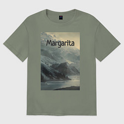 Футболка оверсайз женская Margarita горы, цвет: авокадо