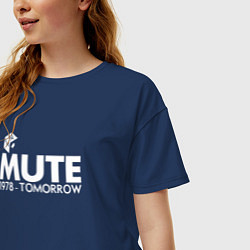 Футболка оверсайз женская Depeche Mode - Mute Records, цвет: тёмно-синий — фото 2
