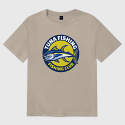 Футболка оверсайз женская Рыбалка на тунца, цвет: миндальный