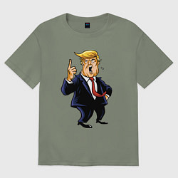 Футболка оверсайз женская Злой Трамп, цвет: авокадо