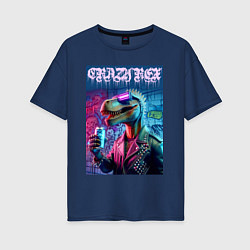 Женская футболка оверсайз Crazy rex - ai art fantasy