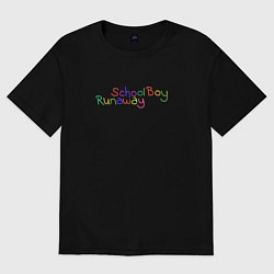 Футболка оверсайз женская Schoolboy Runaway - logo, цвет: черный