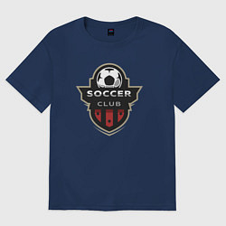 Футболка оверсайз женская Соккер клуб, цвет: тёмно-синий