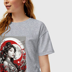 Футболка оверсайз женская Китайская девушка, цвет: меланж — фото 2