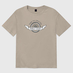 Футболка оверсайз женская Время путешествовать - клуб байкеров, цвет: миндальный