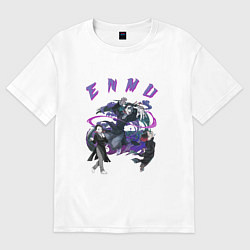 Футболка оверсайз женская Клинок рассекающий демонов Enmu, цвет: белый