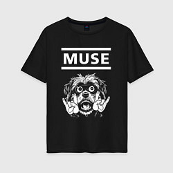 Женская футболка оверсайз Muse rock dog