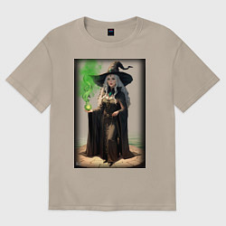 Футболка оверсайз женская Ведьма, цвет: миндальный