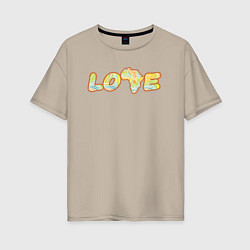 Футболка оверсайз женская Love Africa, цвет: миндальный