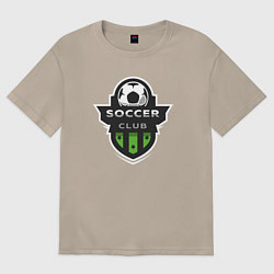 Футболка оверсайз женская Клуб соккера, цвет: миндальный
