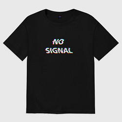 Футболка оверсайз женская No signal neon, цвет: черный