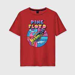 Женская футболка оверсайз Pink Floyd band rock