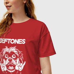 Футболка оверсайз женская Deftones rock dog, цвет: красный — фото 2