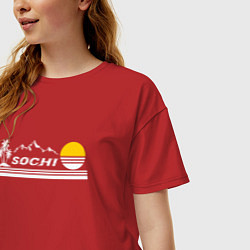 Футболка оверсайз женская Прекрасный город курорт Сочи, цвет: красный — фото 2
