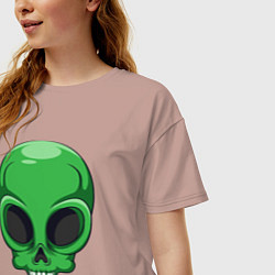 Футболка оверсайз женская Green skeletor, цвет: пыльно-розовый — фото 2