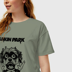 Футболка оверсайз женская Linkin Park - rock dog, цвет: авокадо — фото 2