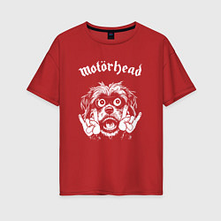 Футболка оверсайз женская Motorhead rock dog, цвет: красный