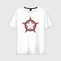 Женская футболка оверсайз Circle star USSR