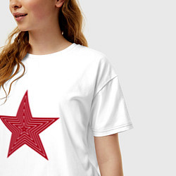 Футболка оверсайз женская USSR red star, цвет: белый — фото 2