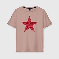 Женская футболка оверсайз USSR red star