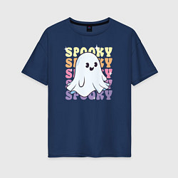 Женская футболка оверсайз Cute little spooky ghost