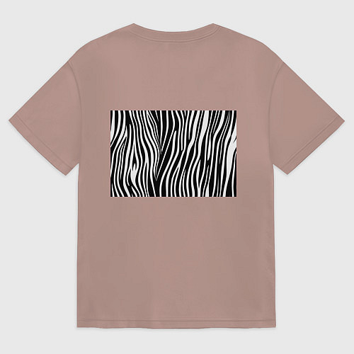 Женская футболка оверсайз Полоски зебры / Пыльно-розовый – фото 2